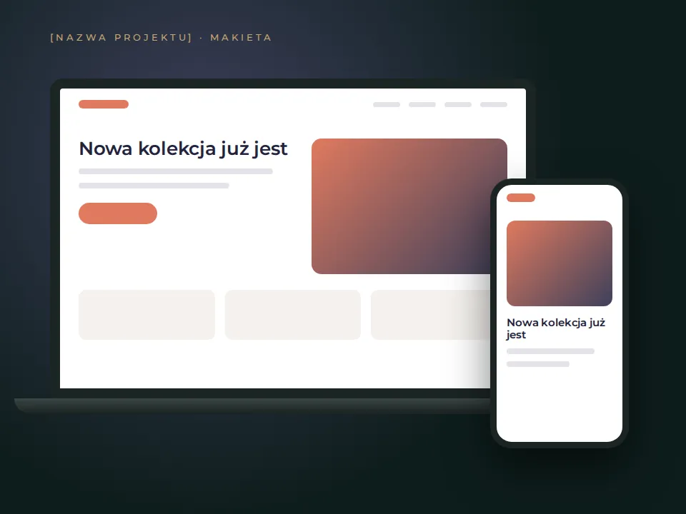 Makieta strony [NAZWA PROJEKTU 2] na laptopie i telefonie