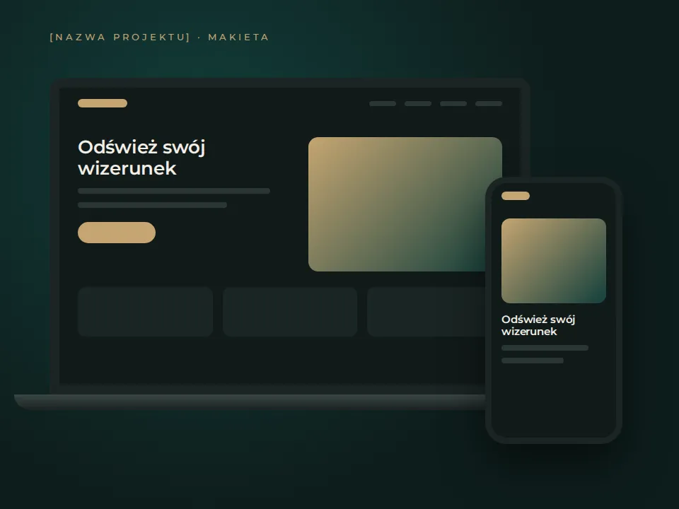 Makieta strony [NAZWA PROJEKTU 5] na laptopie i telefonie