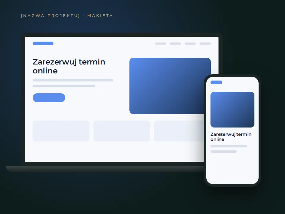 Makieta strony [NAZWA PROJEKTU 6] na laptopie i telefonie